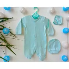 Newborn Baby 3in1 set ATES BABY ახალშობილის ტანსაცმლის კომპლექტი 3292 green