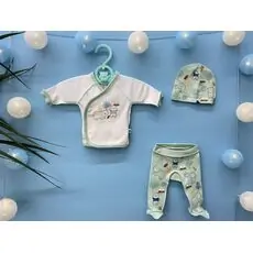 Caramell newborn baby 3in1 set ახალშობილის ტანსაცმლის კომპლექტი 8120 green