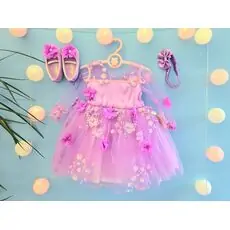 Baby Princes Flower Bloom Dress Quality Kids - საბავშვო კაბა 1093 Purple
