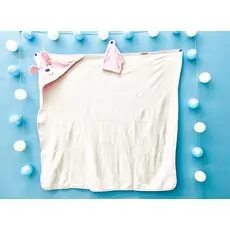 ATES BABY hooded towel bear ახალშობილის პირსახოცი 2141 pink