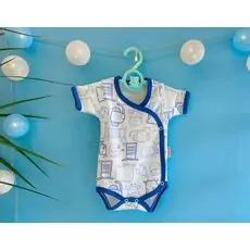 Newborn Baby Bodysuit ATES BABY ჩვილის ბოდე 3186 blue animals