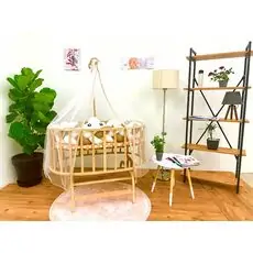 Bebeconfor Amedan Natural Color Basket Cradle With Brown Bumper ახალშობილის საწოლი