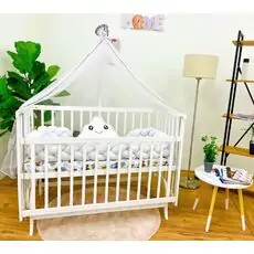 Bebeconfor WHITE ELYEZA WITH WHITE BUMPER ახალშობილის საწოლის კომპლექტი