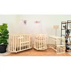 Tahterevalli IVY Knitted Cream ახალშობილის პრემიუმ კლასის ტრანსფორმერი საწოლის კომპლექტი