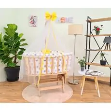 Bebekonfor NATURAL BERSAVA WITH YELLOW SET ახალშობილის საწოლის კომპლექტი