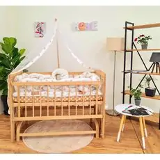 Heyner  Tutku Wood Natural Sleeping Set Star Cream ახალშობილის საწოლი