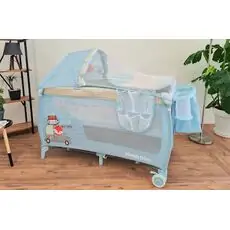 KikkaBoo Dolce Sonno Plus Blue Foxy 2 levels საწოლ-მანეჟი 2020