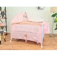 KikkaBoo Dreamy Bear Pink საწოლ-მანეჟი