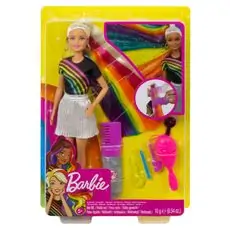Barbie Dolls with Long Rainbow Sparkle Hair FXN96 ბარბის თოჯინა აქსესუარებით