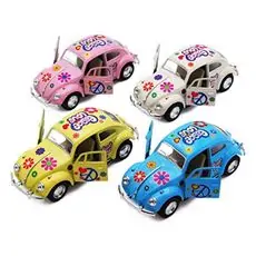 Volkswagen Classical Beetle 1967 - Peace & Love  სათამაშო ვინტაჟური საკოლექციო მანქანა