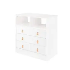 KikkaBoo Chipboard Dresser Aspen White ახალშობილის გამოსაცვლელი კომოდი სათავსოებით