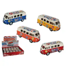 Volkswagen Classical Bus 1962 Peace & Love სათამაშო ვინტაჟური საკოლექციო მანქანა