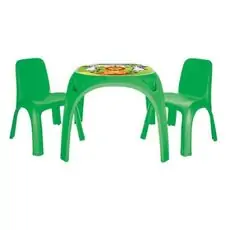 Pilsan- ის მაგიდა და 2 სკამი 03 422 - KING STUDY TABLE WITH TWO CHAIRS Green