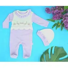 Vintage Flower Romper საბავშვო რომპერი ქუდით