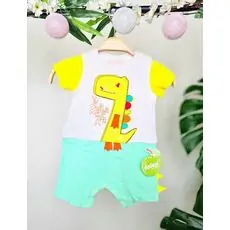 Little Dino Jumpsuit ჩვილის საზაფხულო რომპერი