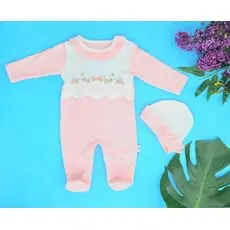 Vintage Flower Romper საბავშვო რომპერი ქუდით