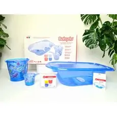 Bebekevi 1406 Eco Patternet Bathtub Set Blue აბაზანის კომპლექტი
