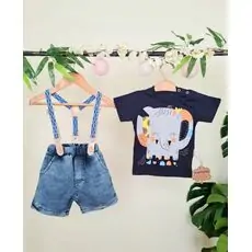 Short And Shirt Set Little Elephant საბავშვო კომბინიზონი
