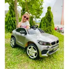 BMW X7 Jeep Grey - ელექტრო მანქანა კაუჩუკის საბურავებით და ტყავის სავარძლით