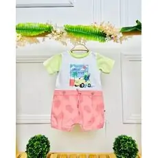 Caramell Romper Adventure Of A Life Time Pink  ჩვილის რომპერი