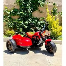 Retro Moto Red - ელექტრო მანქანა ტყავის სავარძლით