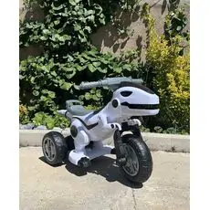 Dinosaur Moto For Kids White საბავშვო ელექტრო მოტოციკლი
