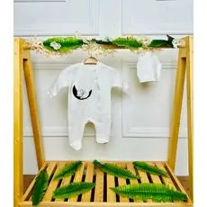 Grand Baby Romper Sleepy Fox White ჩვილის რომპერი