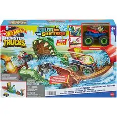 Hot Wheels Monster Trucks HGV14 Swamp Attack Playset - Colour Changing Truck - ჰოთ ვილსის ტრასა