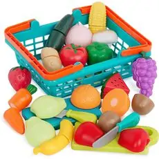 Birlik Toys Fruits And Vegetables In Basket - სათამაშო ხილ-ბოსტნეულის ნაკრები