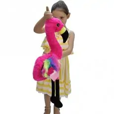 Colorful Fluffy Flamingo - რბილი სათამაშო ფლამინგო