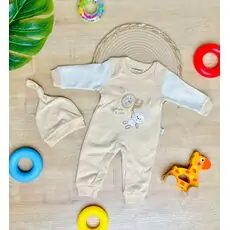 Maibella Romper Rocking Monkey Cream ჩვილის რომპერი