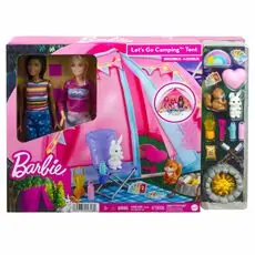 Barbie Let's Go Camping Tent ბარბის თოჯინები აქსესუარებით