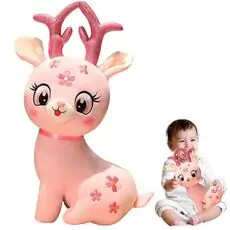 Fluffy Deer Pink - რბილი სათამაშო ირემი