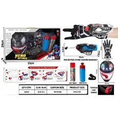 Hero Attack Venom Launcher Gloves - ვენომის სათამაშო ხელთათმანი სასროლით და აქსესუარებით