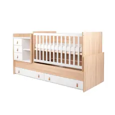 Kikkaboo Baby Cot Lorena Wood - ხის საწოლი