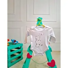 Bebio Bodysuit Cute Kittens White - ჩვილის ბოდე