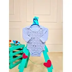 Bebio Bodysuit Cute Pandas Blue - ჩვილის ბოდე