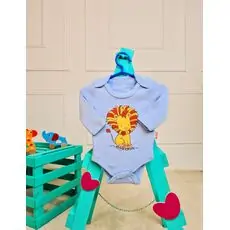 Bebio Bodysuit Lion Blue - ჩვილის ბოდე