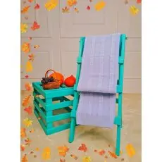 Knitted Baby Blanket Blue - ჩვილის პლედი
