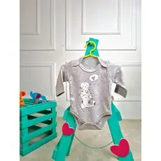 Bebio Bodysuit Cute Kittens Grey - ჩვილის ბოდე