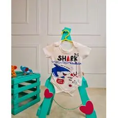 Bebio Bodysuit Shark White - ჩვილის ბოდე