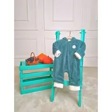 Baby Romper Fluffy Bunny Dark Green რომპერი