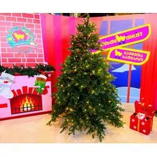 Christmas Tree  - საახალწლო ნაძვის ხე შერეული სილიკონის წიწვებით და განათებებით 195 CM (OT2332 )