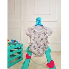 Bebio Bodysuit Dalmatins Puppies Grey - ჩვილის ბოდე
