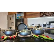 Kitchen Cookware Set Black ქვაბების კომპლექტი