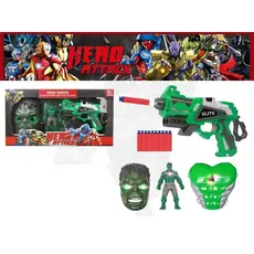 Hero Attack Hulk Gun With Figure - სათამაშო თოფი აქსესუარებით