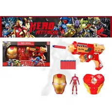 Hero Attack Iron Man Gun With Figure - სათამაშო თოფი აქსესუარებით