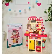 Spraying Kitchen With Accsesories Pink  - ფუნქციური საბავშვო სამზარეულო