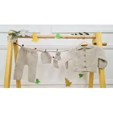 Beautiful Knitted Clothes Set Beige - საბავშვო ნაქსოვი ტანსაცმლის ნაკრები