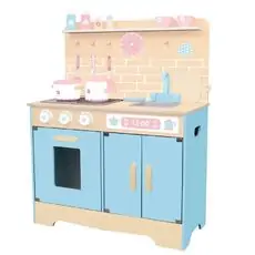 Toy Wooden Kitchen With Accessories - ხის სათამაშო სამზარეულო